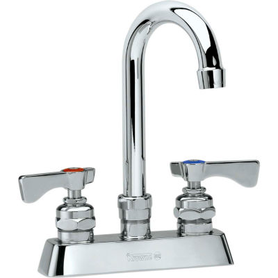 Krowne 15-301L - Royal Series 4" Center Deck Mount Faucet, 6" Gooseneck Spout