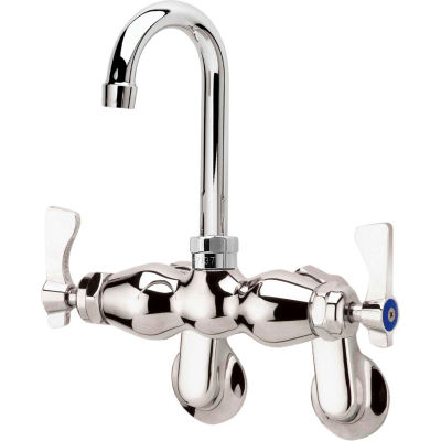 Krowne 15-625L - Royal Series Adjustable Wall Mount Faucet with 3-1/2" Gooseneck Spout