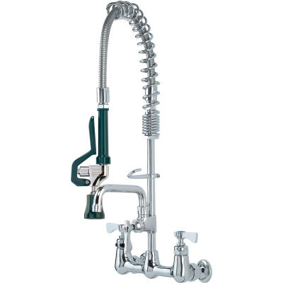 Krowne 18-708L - Royal Series 8" Space Saver Pre-Rinse w/ Faucet, 8" Spout, Wall Mount Low Lead