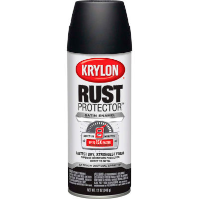 Krylon Rust Protector Rust Preventative Enamel Satin Black 12oz ...