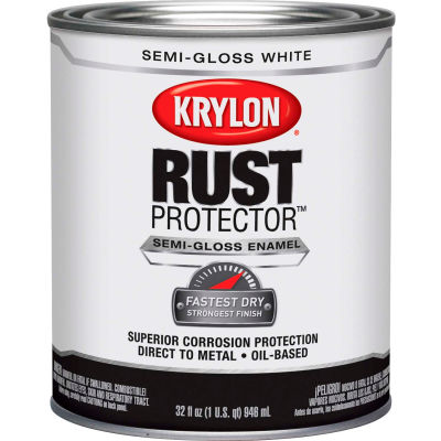 Krylon Rust Preventative Enamel Semi-Gloss White Quart Can K06921300 - Pkg Qty 2