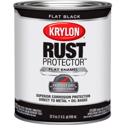 Krylon Rust Preventative Enamel Flat Black Quart Can K06922000 - Pkg Qty 2