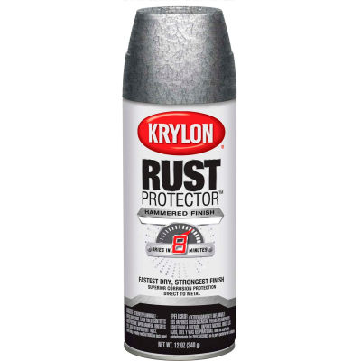 Krylon Rust Protector Hammered Paint Silver Hammer 12oz. Aerosol Can K06932100 - Pkg Qty 6