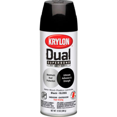 Krylon Dual Paint & Primer Aerosol 12 Oz. Gloss Black - K08801001 - Pkg Qty 6