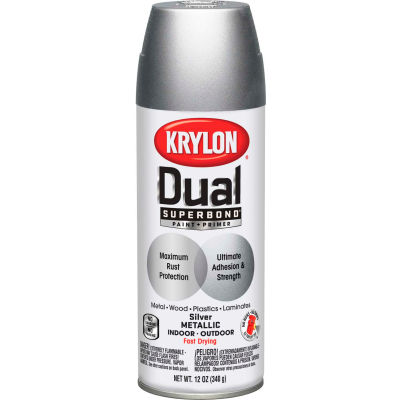 Krylon Dual Paint & Primer Aerosol 12 Oz. Silver Metallic - K08846001 - Pkg Qty 6