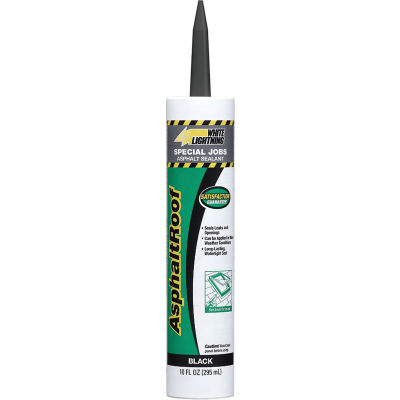 White Lightning® Asphalt Roof Cements - 10 Oz Asphalt Roof Cement - Black - Pkg Qty 12