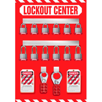 Accuform KST810 Stopout® Lockout Store-Boards™, 12 Padlock Capacity, Aluminum