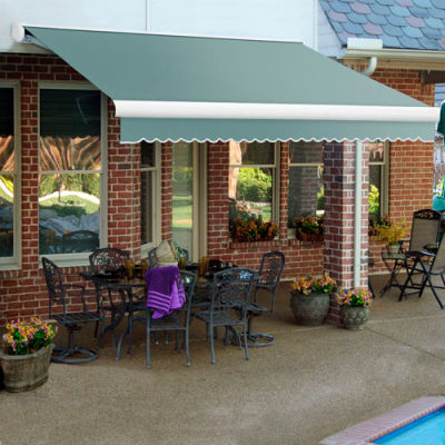Awntech KWR12-145-S, Retractable Awning Right Motor 12'W x 10'D x 10"H Sage