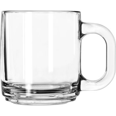 Libbey Glass 5201 - Glass Coffee Mug 10 Oz., Stacking, 12 Pack