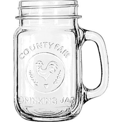 Libbey Glass 97085 - Glass County Fair Drinking Jar 16.5 Oz., 12 Pack