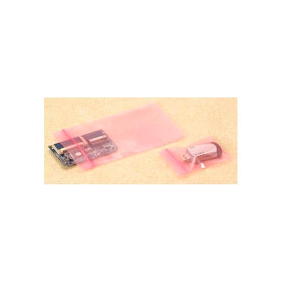 Reclosable Zip Top Anti-Static Bags, 6"W x 8"L 4 Mil Pink, 1000/CASE