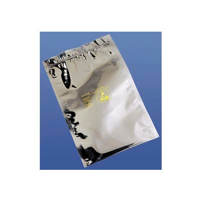 Reclosable Zip Top Static Shielding Bags, 3"W x 5"L, 3 Mil, Transparent Metallic, 100/Pack