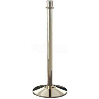 Lavi Industries Director Queueing Stanchion, 39"H Polished Brass Post