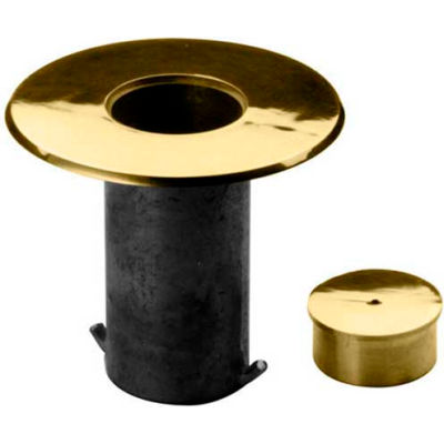 Lavi Industries, Floor Socket with Cap, for 2" Tubing, Polished Brass