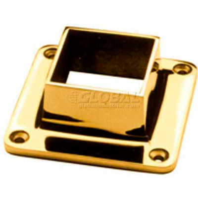 Lavi Industries, Flange, Square, for 1.5" Tubing, Polished Brass