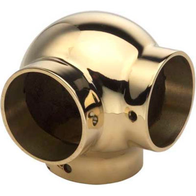 Lavi Industries, Ball Elbow, Side Outlet, for 1" Tubing, Polished Brass