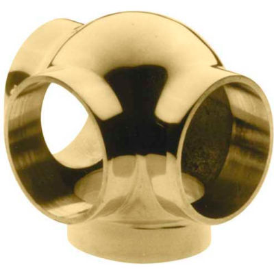 Lavi Industries, Ball Tee, Side Outlet, for 1" Tubing, Polished Brass