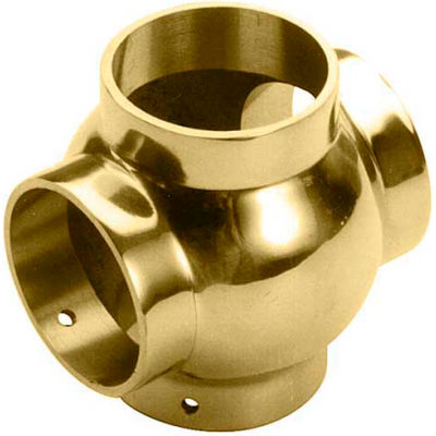 Lavi Industries, Ball Cross, for 1.5" Tubing, Polished Brass