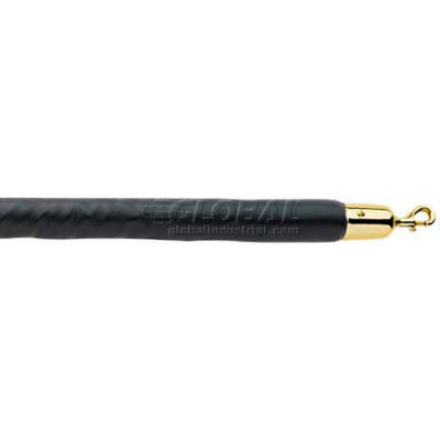 Lavi Industries 6'L Black Vinyl Rope With Polished Brass Hooks