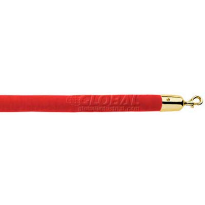 Lavi Industries 6'L Cardinal Velour Rope With Polished Brass Hooks