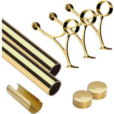 Lavi Industries, 6' Foot Rail Kit, 2" Tube, Polished Brass