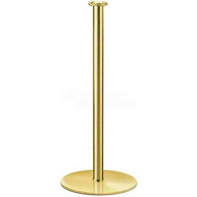 Lavi Industries Tempo Portable Queueing Post, 35"H Clear Coat Polished Brass Post