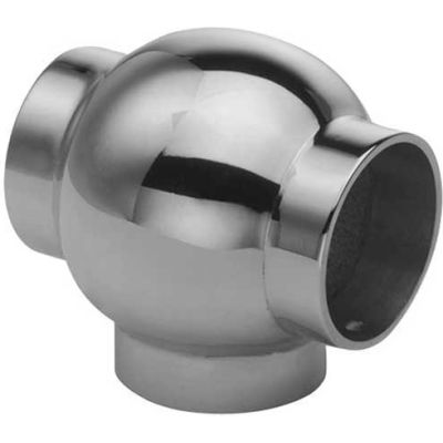 Lavi Industries, Ball Tee, for 1.5" Tubing, Polished Stainless Steel