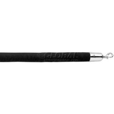 Lavi Industries 6'L Black Velour Rope With Polished S/S Hooks