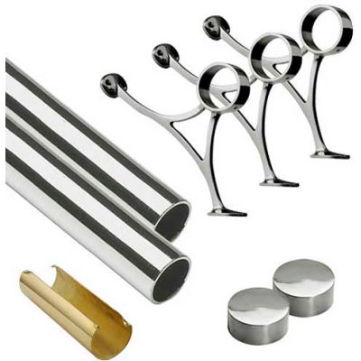 Lavi Industries, 6' Foot Rail Kit, 2" Tube, Polished Stainless Steel