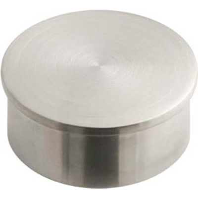 Lavi Industries, End Cap, Flush, for 1.5" Tubing, Satin Stainless Steel