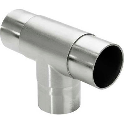 Lavi Industries, Flush Tee Fitting, for 1.5" Tubing, Satin Stainless Steel