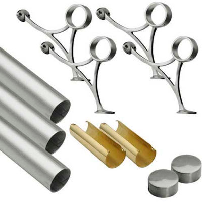 Lavi Industries, 14' Foot Rail Kit, 2" Tube, Satin Stainless Steel