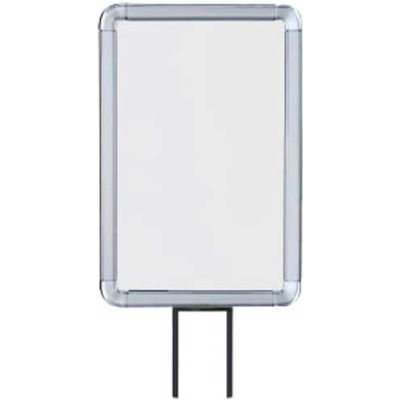Lavi Industries, Vertical Fixed Sign Frame, 50-1130F7V/CL, 7" x 11", For 7' Posts, Chrome