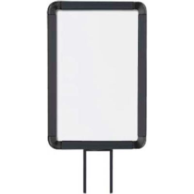 Lavi Industries, Vertical Fixed Sign Frame, 50-1130F7V/MB, 7" x 11", For 7' Posts, Matte Black