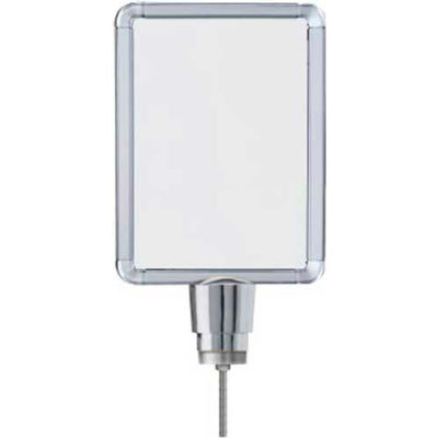 Lavi Industries, Vertical Drum Top Post Sign Frame, 50-1141DV-S/CL, 8.5" x 11", Chrome