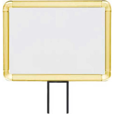 Lavi Industries, Horizontal Fixed Sign Frame, 50-1141F7H-S/GD, 8.5" x 11", Slotted, Gold