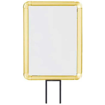 Lavi Industries, Vertical Fixed Sign Frame, 50-1141F7V-S/GD, 8.5" x 11", For 7' Posts, Gold