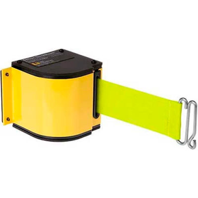 Lavi Industries Yellow Quick Mount Barricade, 18'L Yellow Retractable Belt, Modified Mount