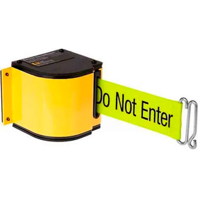 Lavi Industries Yellow Quick Mount Barricade, 18'L "Caution - Do Not Enter" Belt, Modified Mount