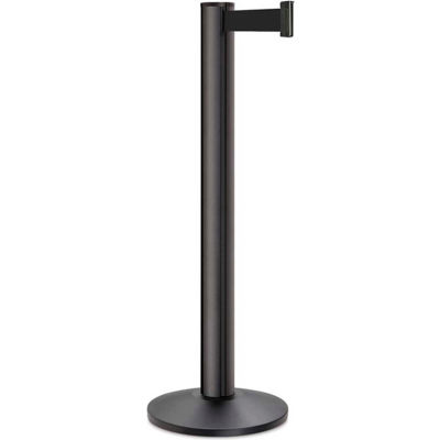 Lavi Industries Beltrac 3000 Stanchion, 40"H Black Post, 13'L Black Retractable Belt