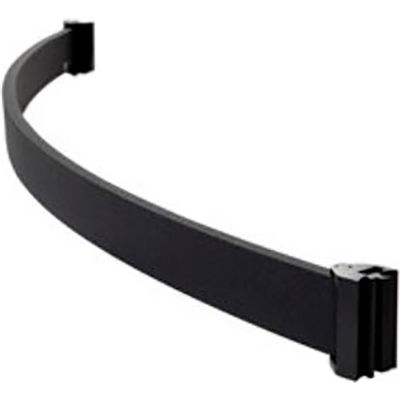 Lavi Industries Curved Rigid Rail Assembly, 4'L, Wrinkle Black Aluminum Rail Finish