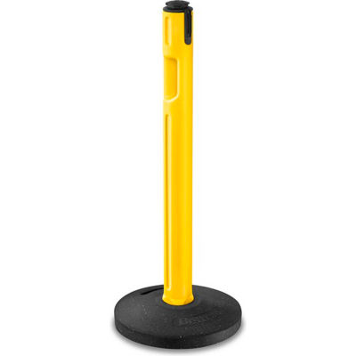 Lavi Industries Tempest Retractable Belt Barrier, 38-1/4" Yellow Post, No Belt