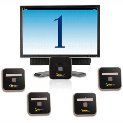 Qtrac® Plug and Play, 22" LCD Cool Blue Display, 5 Remotes