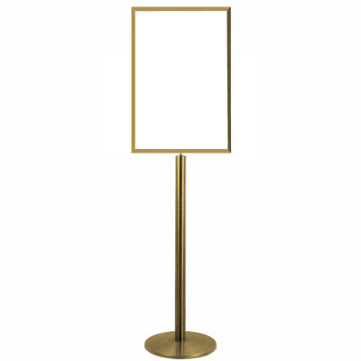 Tensator Sign Stand Frame - Polished Brass With Flat Base 28 X 22