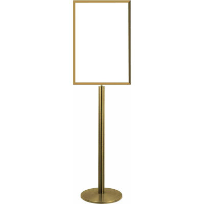Tensator Sign Stand Frame - Satin Brass With Flat Base 28 X 22