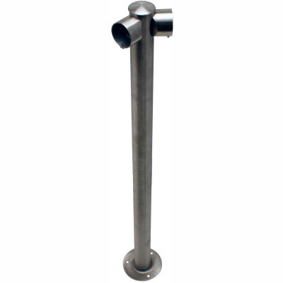 Tensabarrier Fixed Railing System Satin SS Single Line Adapta-Rail Angle Post