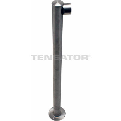 Tensabarrier Fixed Railing System, Adapta Rail Dual Line End Post, Satin Stainless