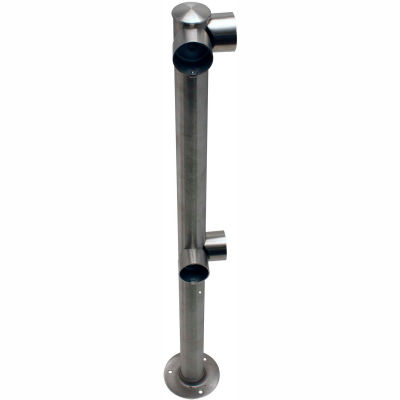 Tensabarrier Fixed Railing System Polished Chrome Dual Line Adapta-Rail Corner Post