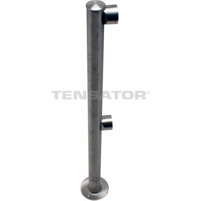 Tensabarrier Fixed Railing System Polished Chrome Dual Line Adapta-Rail End Post