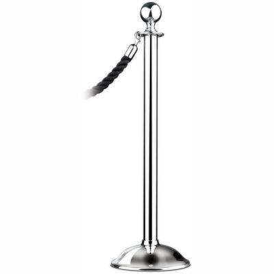 Tensator Post Rope Safety Crowd Control Queue Stanchion Traditional Sphere, Satin Chrome